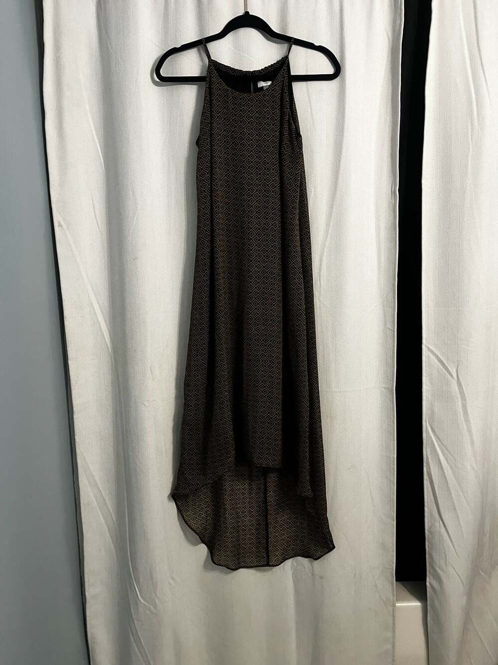 Old Navy Women's Sleeveless Olive Green Geometric Print Hi Low Dress Size M